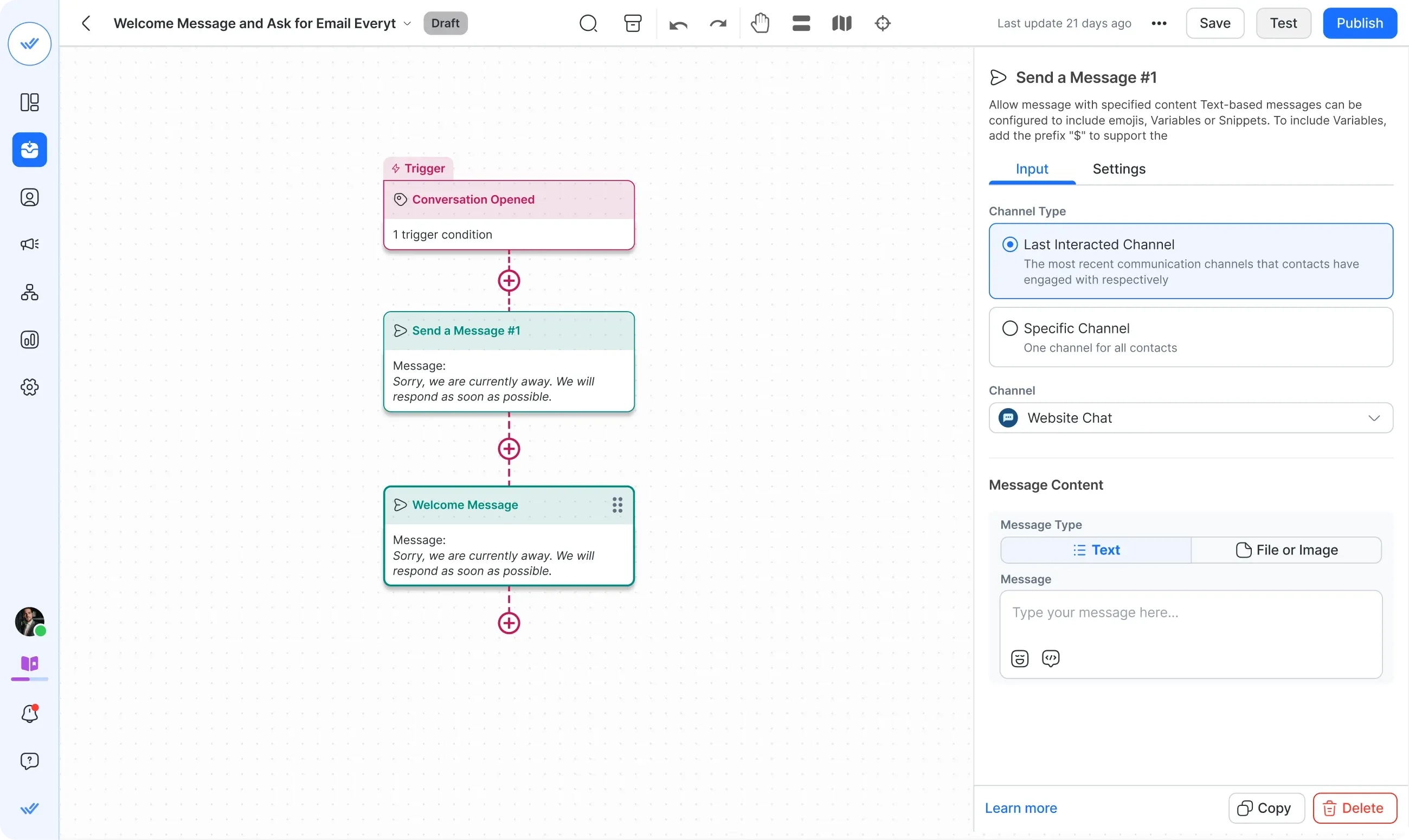 Respond Io Chatbot Set up for Auto Message