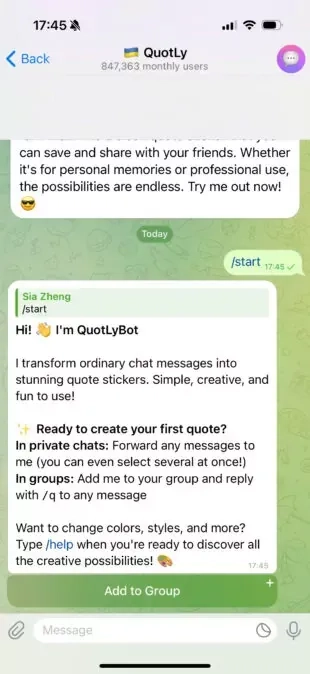Quotlybot Telegram