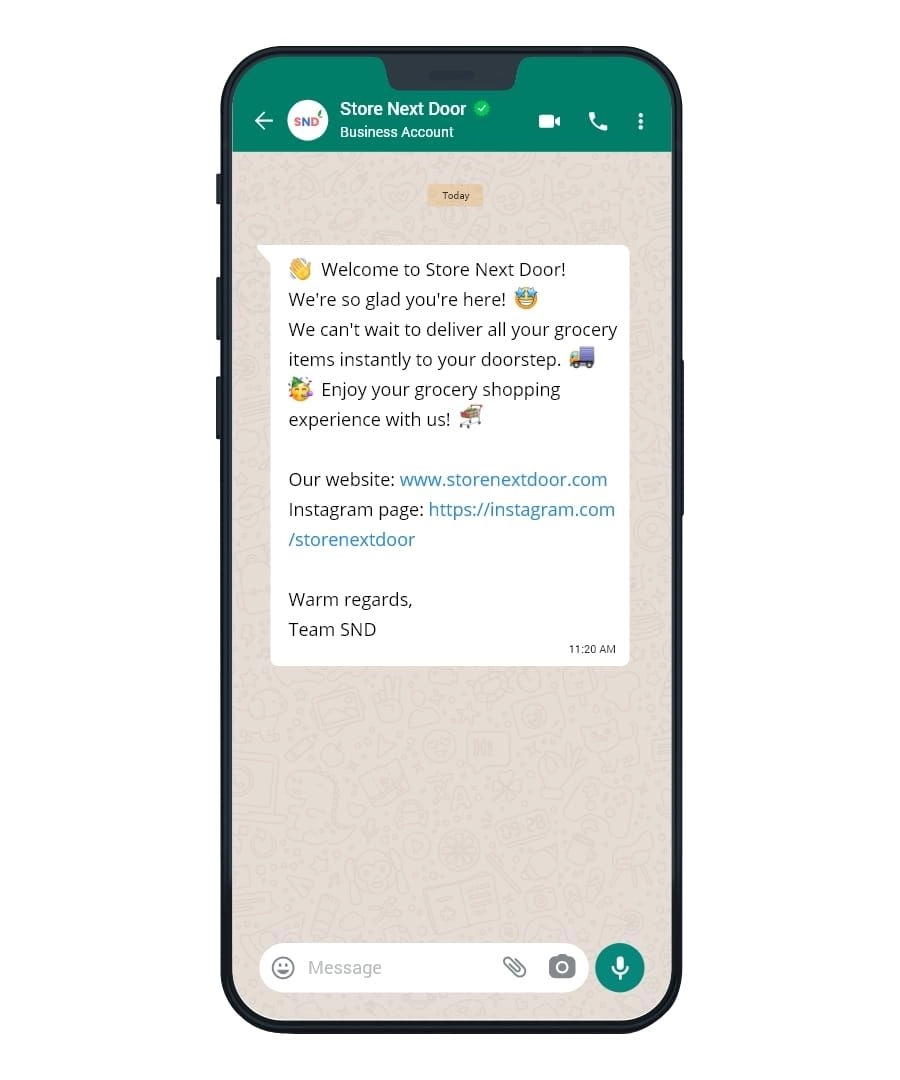 Greeting Message in Whatsapp Business